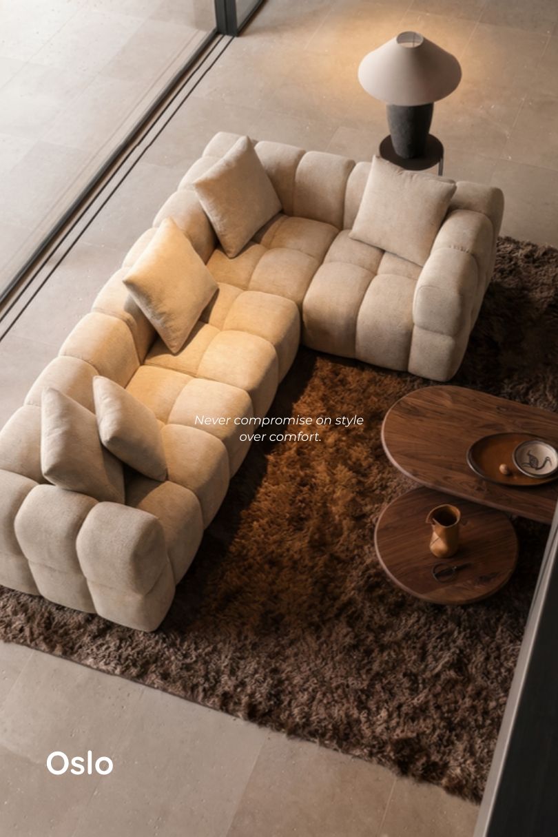 Catalogue page: Oslo corner sofa seen from above